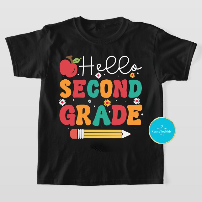 Back to School Tee | Hello Second Grade T-Shirt (Creator Uploaded)