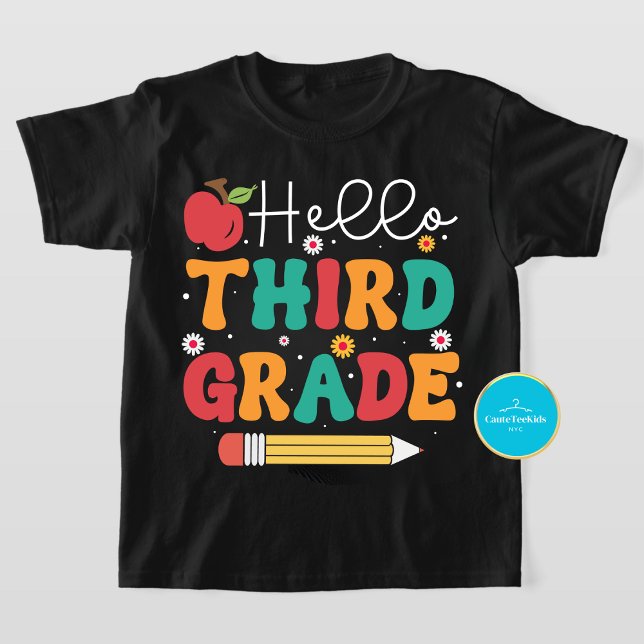 Back to School Tee | Hello Third Grade T-Shirt (Creator Uploaded)