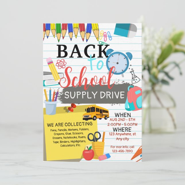 Back to school the end of summer party invitation (Standing Front)