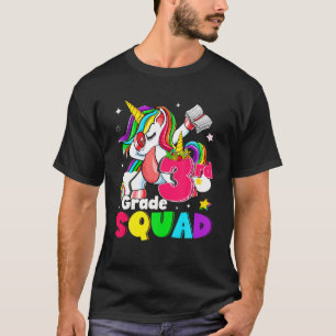 Back To School Third Grade 3Rd Grade Unicorn Dabbi T-Shirt
