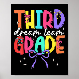Back To School Third Grade Dream Team Teacher Wome Poster