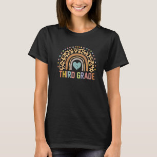 Back To School Third Grade Rainbow Leopard 3rd Gra T-Shirt