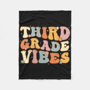 Back To School Third Grade Vibes Student Teacher W Fleece Blanket