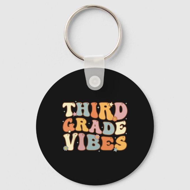 Back To School Third Grade Vibes Student Teacher W Key Ring (Front)
