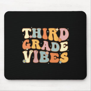Back To School Third Grade Vibes Student Teacher W Mouse Mat