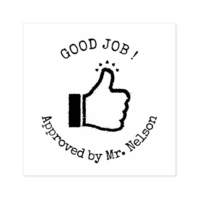 Back to School | Thumbs up Teacher Approval Rubber Stamp (Imprint)