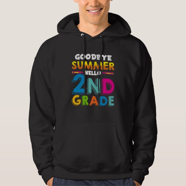 Back to School Tschüss Sommer Hello 2nd Class Sayi Hoodie (Front)