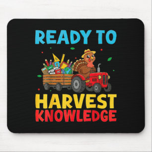 Back To School Turkey Farming Tractor Farmer Kids Mouse Mat