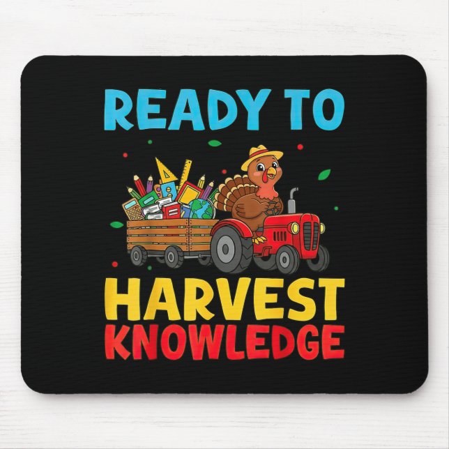 Back To School Turkey Farming Tractor Farmer Kids  Mouse Mat (Front)