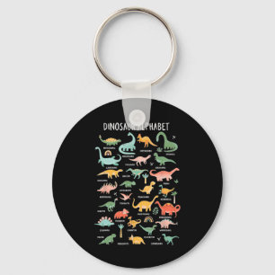 Back To School Types Of Dinosaurs Alphabet Identif Key Ring