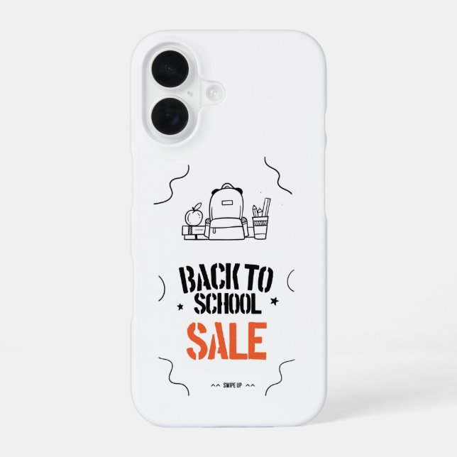 Back to School Typography Design iPhone 16 Case (Back)