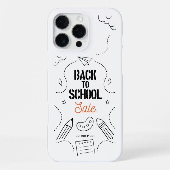 Back to School Typography Design iPhone Case (Back)