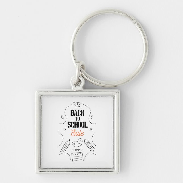 Back to School Typography Design Key Ring (Front)