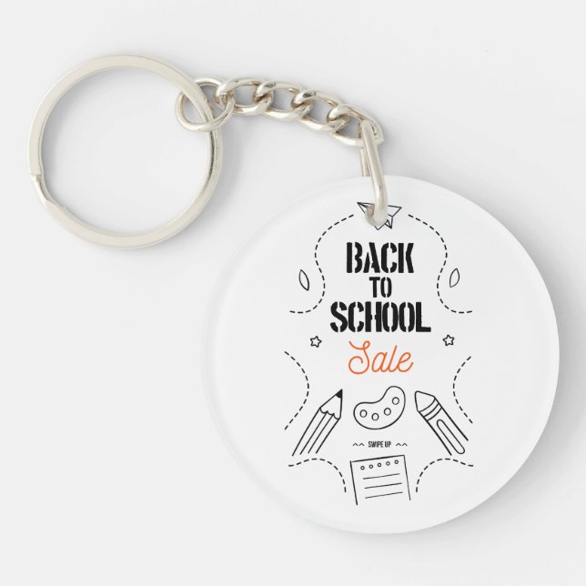 Back to School Typography Design Key Ring (Front)