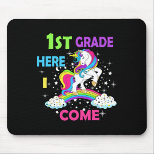 Back To School Unicorn Hello First Day of First gr Mouse Mat