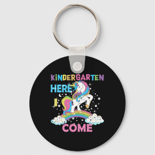 Back To School Unicorn Hello First Day of Kinderga Key Ring