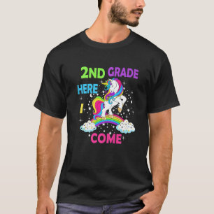 Back To School Unicorn Hello Kid First Day Of Seco T-Shirt