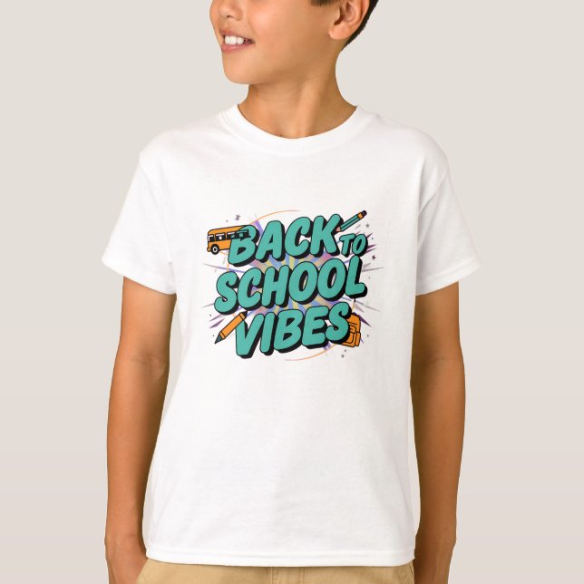 Back To School Vibes Funny  T-Shirt (Front)