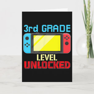 Back To School Video Gamer 3rd Grade Level Unlocke Card