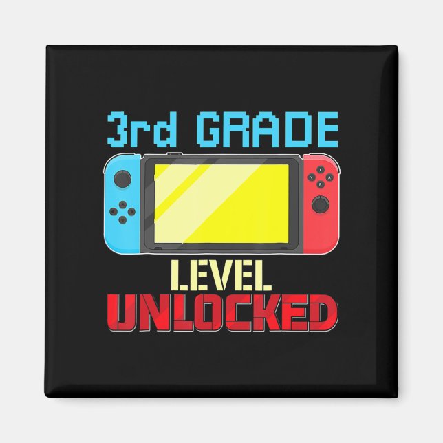Back to School Video Gamer 3rd Grade Level Unlocke Magnet (Front)