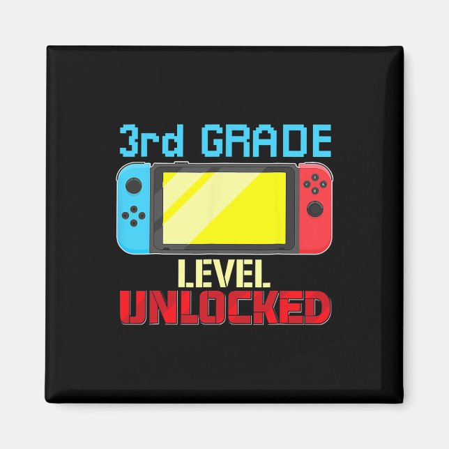 Back To School Video Gamer 3rd Grade Level Unlocke Magnet (Front)