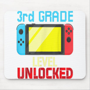 Back to School Video Gamer 3rd Grade Level Unlocke Mouse Mat