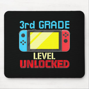 Back to School Video Gamer 3rd Grade Level Unlocke Mouse Mat
