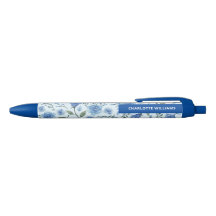 Back to School Watercolor Blue Floral 