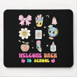 Back To School Welcome Back Cute Globe Pencil Art Mouse Mat