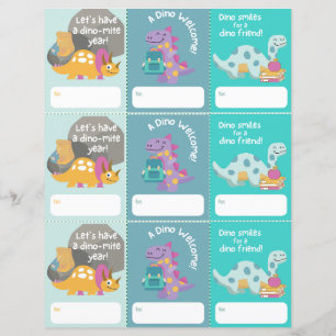 Back to School Welcome Dinosaur Tag Printable