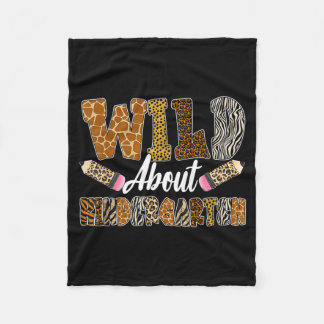 Back To School Wild About Kindergarten Safari Fleece Blanket