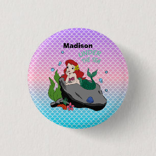 Back to school with mermaids and the sea 3 cm round badge