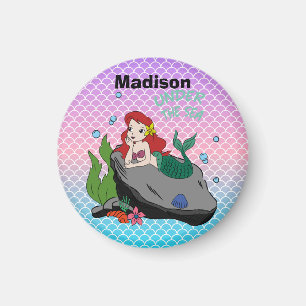 Back to school with mermaids and the sea  magnet
