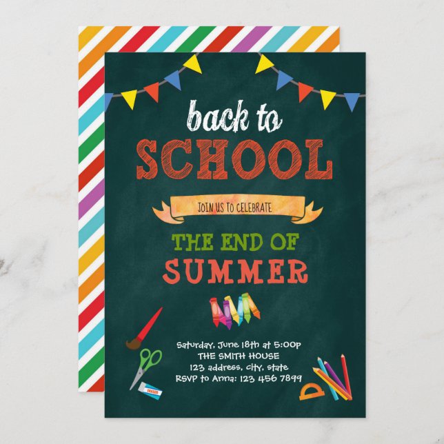 Back to school word invite (Front/Back)