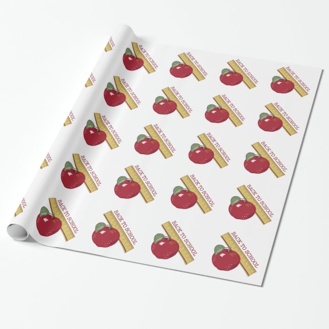 Back To School Wrapping Paper (Unrolled)