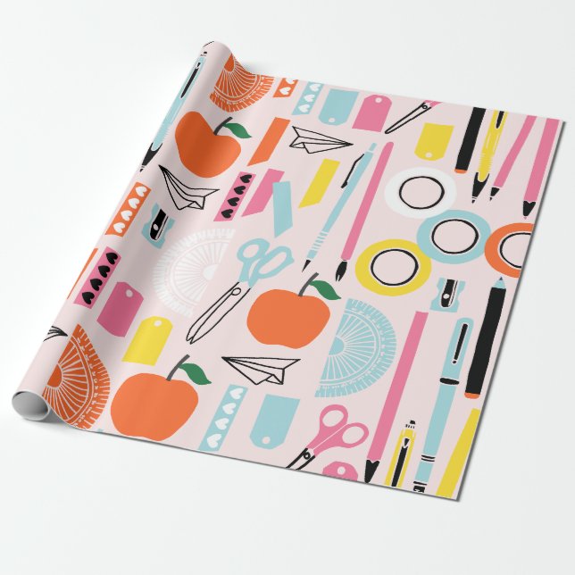 Back to school wrapping paper (Unrolled)