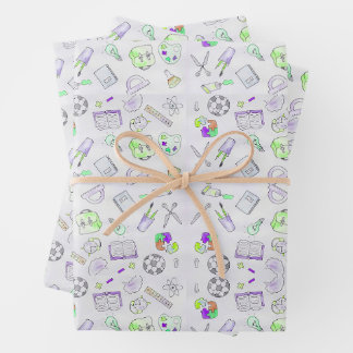 Back to School Wrapping Paper, Cute School Supplie Paper Sheet