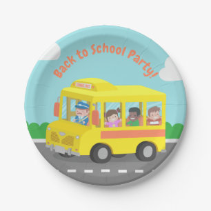 Back to School Yellow Bus Kids Party Plates