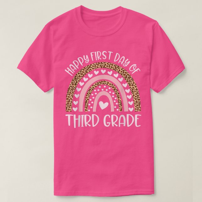 Back To SchoolRainbow Happy First Day Of Third Gra T-Shirt (Design Front)