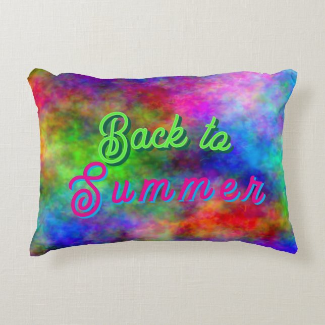 Back to Summer Vibrant Colours Accent Pillow (Front)