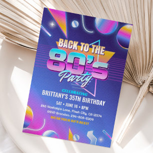 Back to the 80's Birthday Party Invitation
