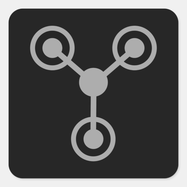 Back to the 80's by Time Travel Machine Square Sticker (Front)