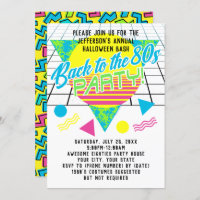 Back to the 80s Geometric 1980s Eighties Party