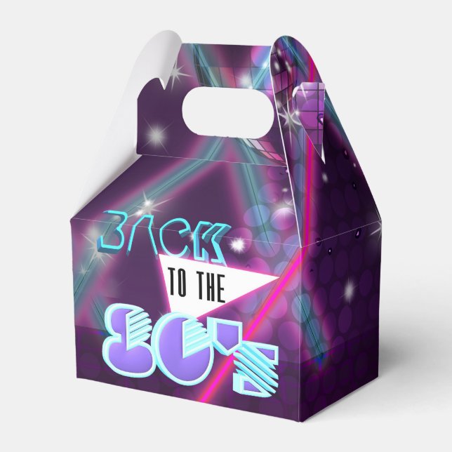 BACK TO THE 80'S Glam Party Retro Favour Boxes (Front Side)