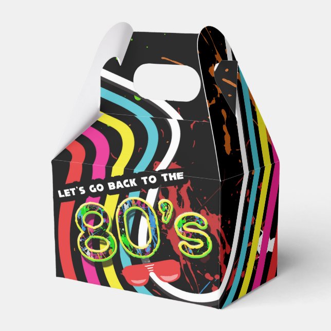 BACK TO THE 80'S Grunge Party Retro Favour Boxes (Front Side)