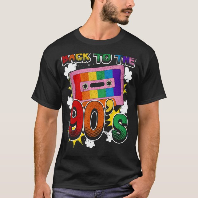 Back to the 90s 90s Disco Radio and Techno Era Vin T-Shirt (Front)