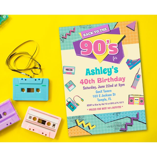 Back to the 90s Birthday Invitation (Creator Uploaded)