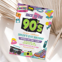 Back to the 90s Birthday Party Invitation Retro