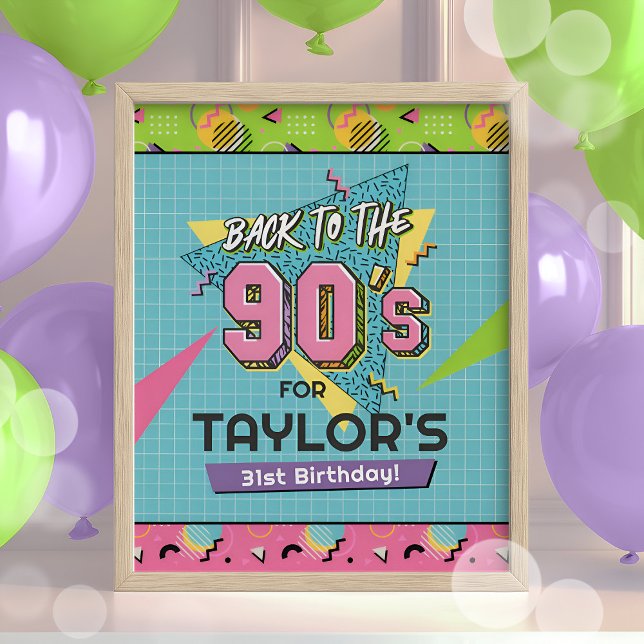Back to the 90s Birthday Party Sign (Creator Uploaded)