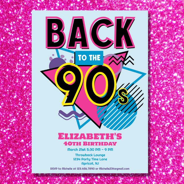 Back To The 90s Retro Birthday Invitation (Creator Uploaded)